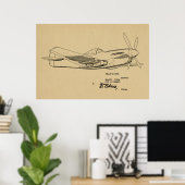 Impression du dessin d'art breveté d'avion 2ÈME GU (Bureau à domicile)