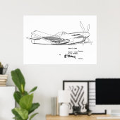 Impression du dessin d'art breveté d'avion 2ÈME GU (Bureau à domicile)
