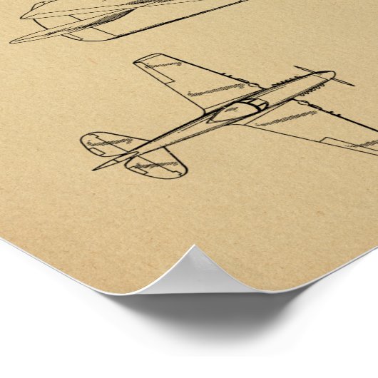 Impression du dessin d'art breveté d'avion 2ÈME GU (Coin)