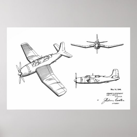 Impression du dessin d'art breveté d'avion 2ÈME GU (Devant)