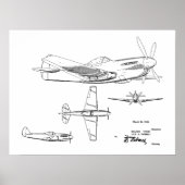 Impression du dessin d'art breveté d'avion 2ÈME GU (Devant)