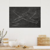 Impression du dessin d'art breveté de l'avion prop (Cuisine)