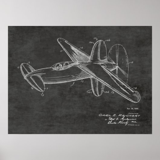 Impression du dessin d'art breveté de l'avion prop (Devant)
