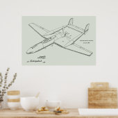 Impression du dessin d'art breveté de l'avion prop (Cuisine)