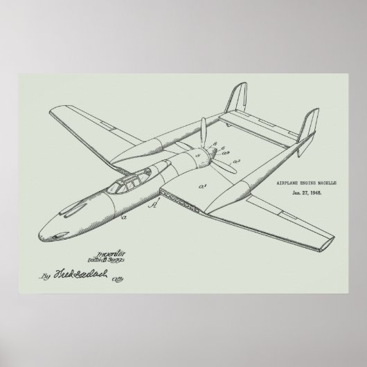 Impression du dessin d'art breveté de l'avion prop (Devant)