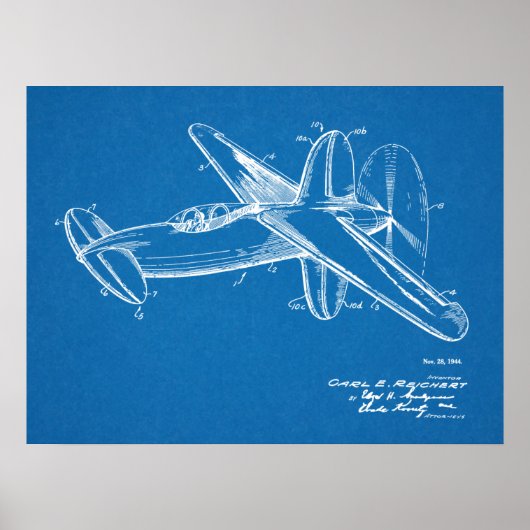 Impression du dessin d'art breveté de l'avion prop (Devant)