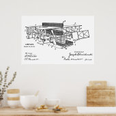 Impression du dessin d'art d'un brevet d'avion de (Cuisine)