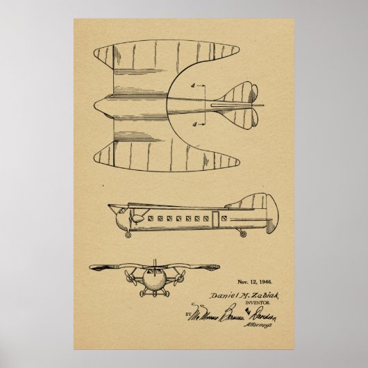 Impression du dessin d'art sur les brevets d'avion (Devant)