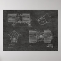 Impression du dessin de brevet d'avion de la machi