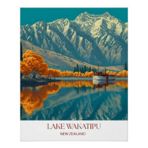 Impression du lac Wakatipu | Art mural de Nouvelle