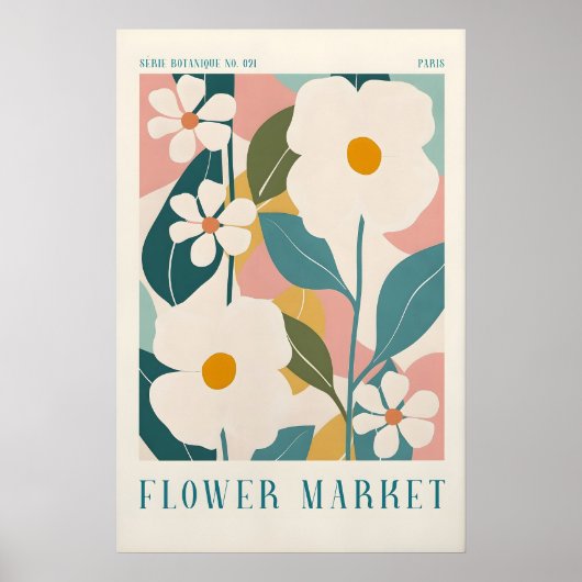 Impression du marché aux fleurs de Paris - Art mur (Devant)