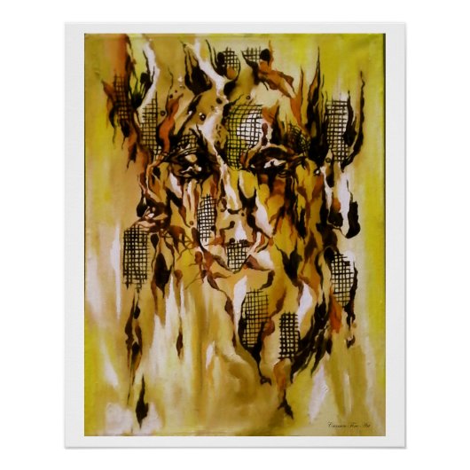 "Impression du modèle masqué", Poster brillant (Devant)