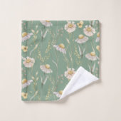 Impression du pays du chalet de prairie sur vert (Gant de toilette)