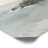 Impression du phare, art vintage, aquarelle (Coin)