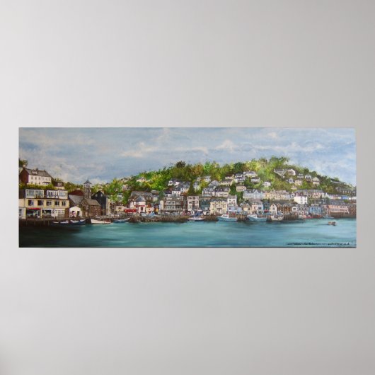Impression du port de Looe sur toile (Devant)
