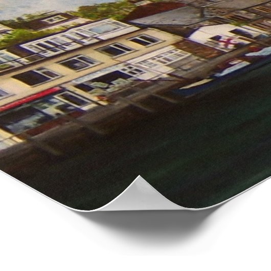 Impression du port de Looe sur toile (Coin)