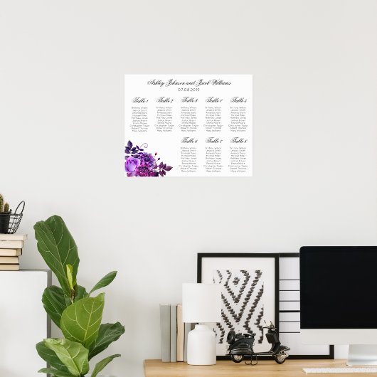 Impression du tableau de sièges aux fleurs violett (Bureau à domicile)