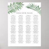 Impression du tableau de sièges mariage tropical. (Devant)