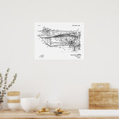 Impression d'un dessin d'avion Biplane de 1916 (Cuisine)