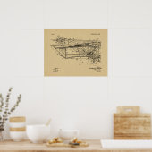 Impression d'un dessin d'avion Biplane de 1916 (Cuisine)