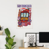 Impression d'une affiche de voyage vintage de San  (Bureau à domicile)