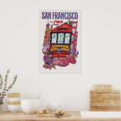 Impression d'une affiche de voyage vintage de San  (Cuisine)