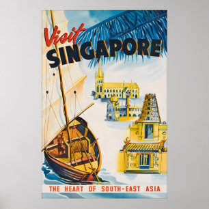 Impression d'une affiche de voyage vintage de Sing