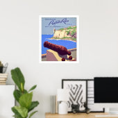 Impression d'une ancienne affiche de voyage pour P (Bureau à domicile)