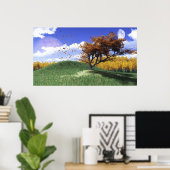 Impression d'une colline d'arbre (Bureau à domicile)