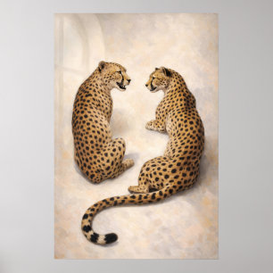 Impression Duo Guépard, Art Mural Animalier Maxima