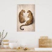 Impression Duo Guépard, Art Mural Animalier Maxima (Cuisine)