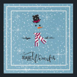 Impression En Acrylique Magic and Wonder Christmas Snowman Blue ID440<br><div class="desc">Belle conception minimaliste en acrylique de Noël avec un bonhomme de neige stylisé encadré en blanc sur un arrière - plan bleu cadet parsemé de flocons de neige et d'étoiles. La typographie branchée de 'Magic and Wonder' complète le design. Ajoutez un nom à personnaliser si vous le souhaitez. Recherchez ID440...</div>