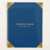 Impression en cuir bleu avec accents or (Devant)