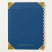 Impression en cuir bleu avec accents or (Dos)