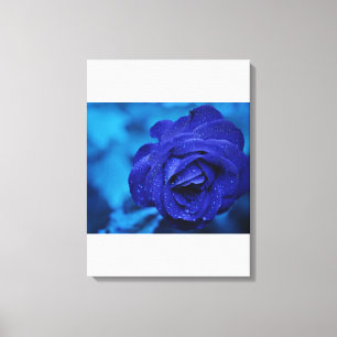 Impression en toile bleue étirée