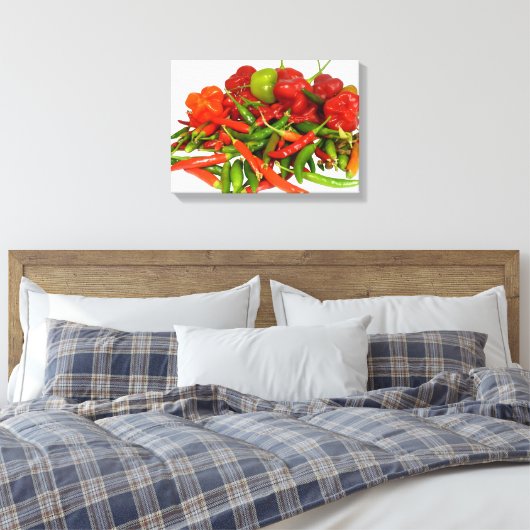 Impression en toile Chillies fraîchement sélection (Insitu(Chambre))