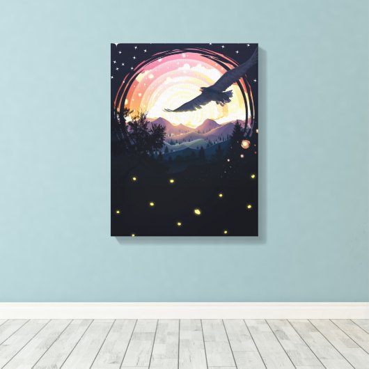 Impression en toile d'aigle noir (Insitu (Plancher de Bois))