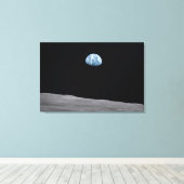 Impression en toile de la Terre vue de la lune (Insitu (Plancher de Bois))