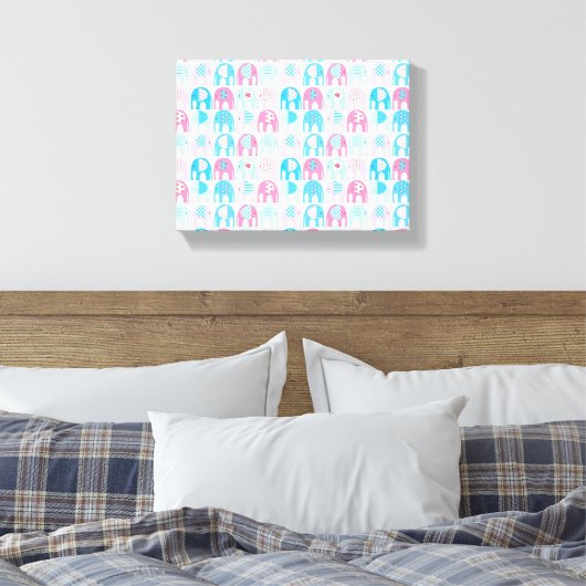 Impression en toile - Eléphants roses (Insitu(Chambre))