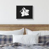 Impression en toile étirée à fleurs noir et blanc (Insitu(Chambre))