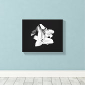Impression en toile étirée à fleurs noir et blanc (Insitu (Plancher de Bois))