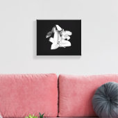 Impression en toile étirée à fleurs noir et blanc (Insitu(Salon))