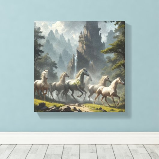 Impression en toile étirée Cheval (Insitu (Plancher de Bois))