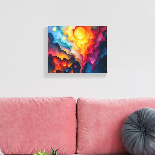 Impression en toile étirée colorée (Insitu(Salon))