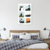 Impression en toile étirée de mur de chats noirs (Insitu(Chambre))