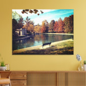 Impression en toile étirée du parc et du lac (Insitu(Salon))