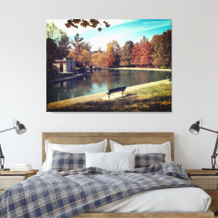 Impression en toile étirée du parc et du lac