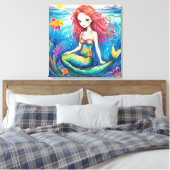 Impression en toile étirée - Petite Sirène & Mer (Insitu(Chambre))