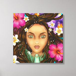 Impression en toile étirée Ukuli'i ka Pua 16x16"