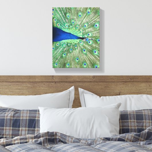 Impression en toile - Peacock avec queue foulée (Insitu(Chambre))